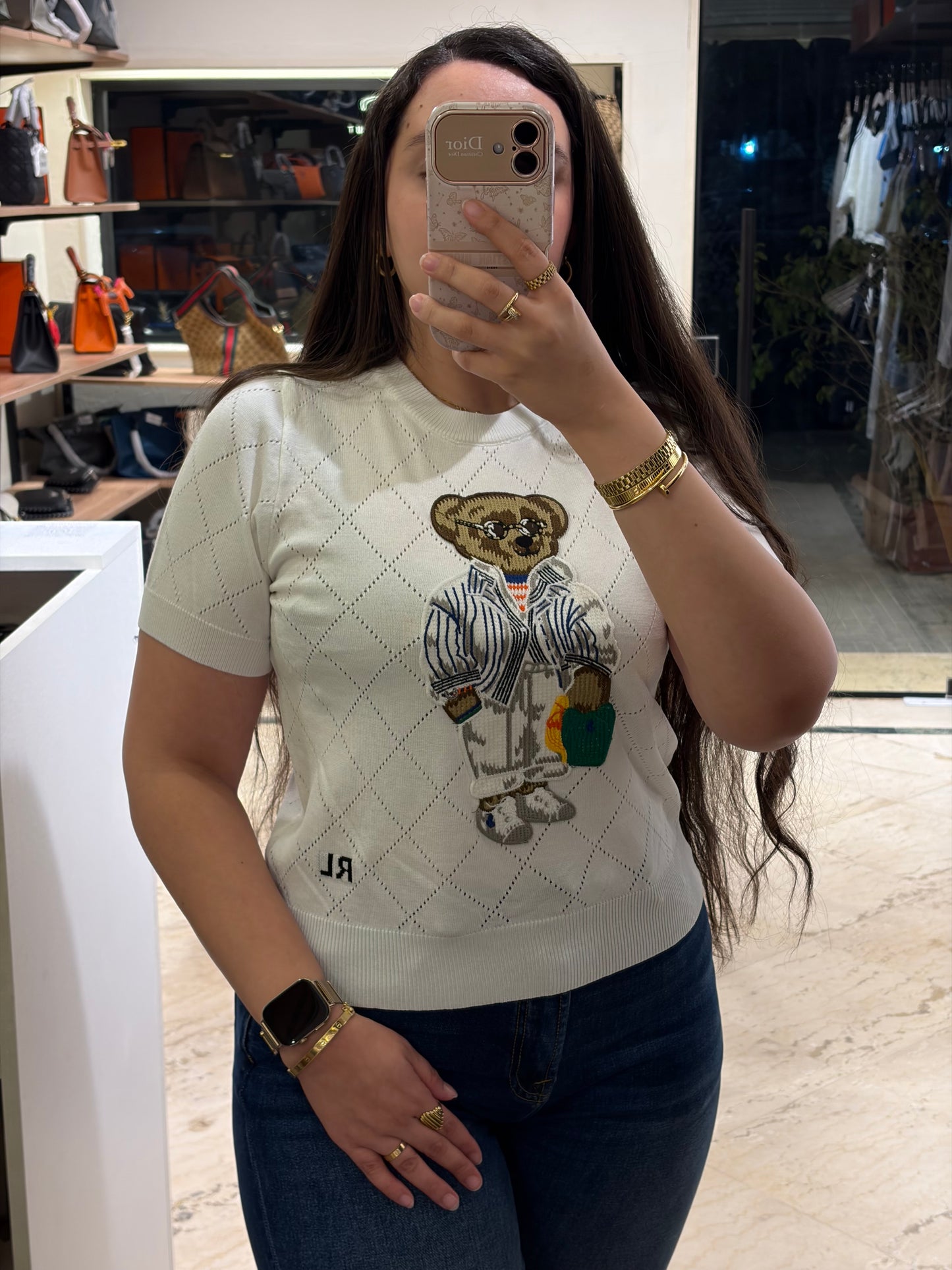 R A L P H Bear Half Sleeves Crewneck Knit T-shirt