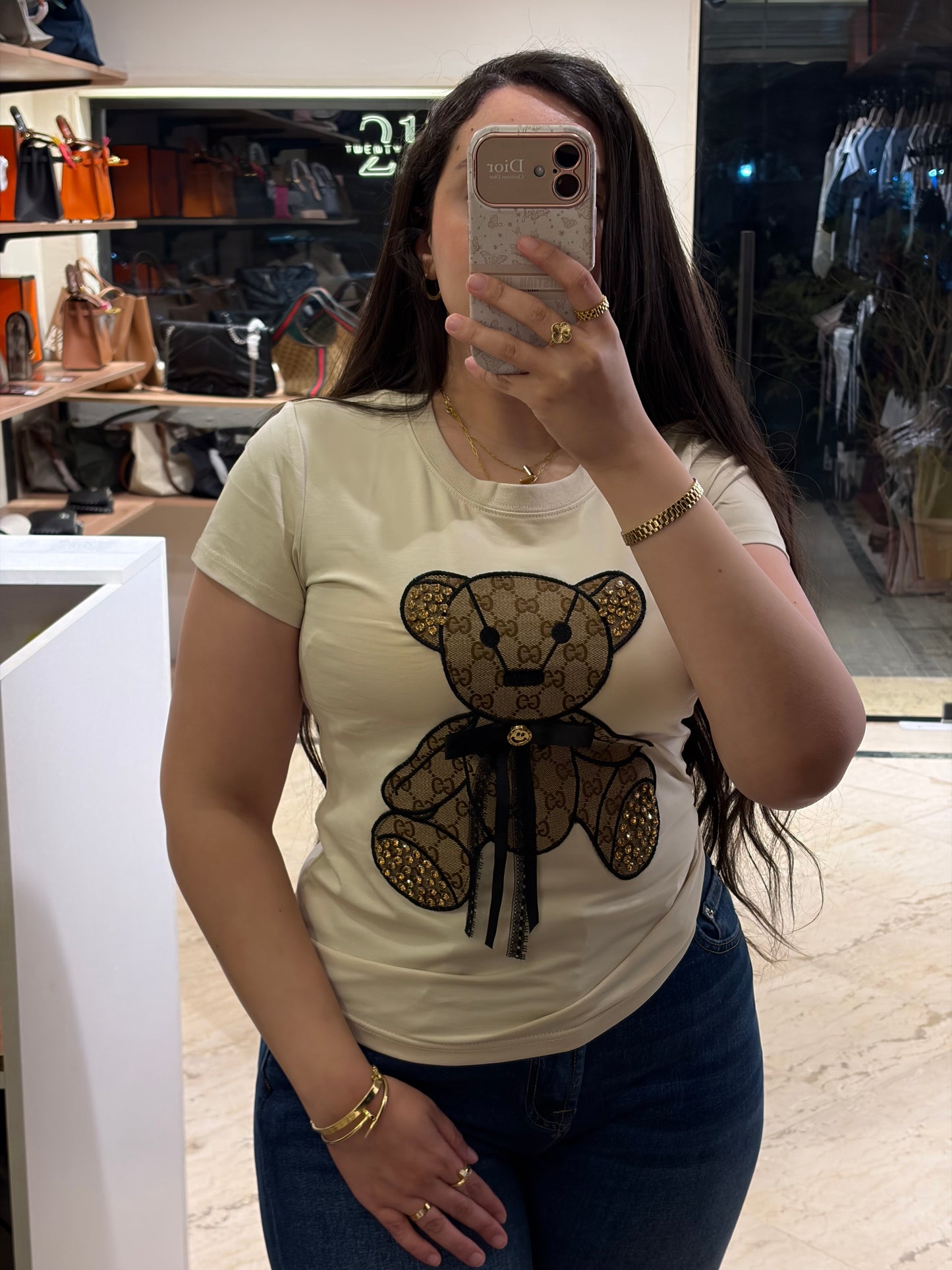 G U C C I Bear Half Sleeves T-Shirt