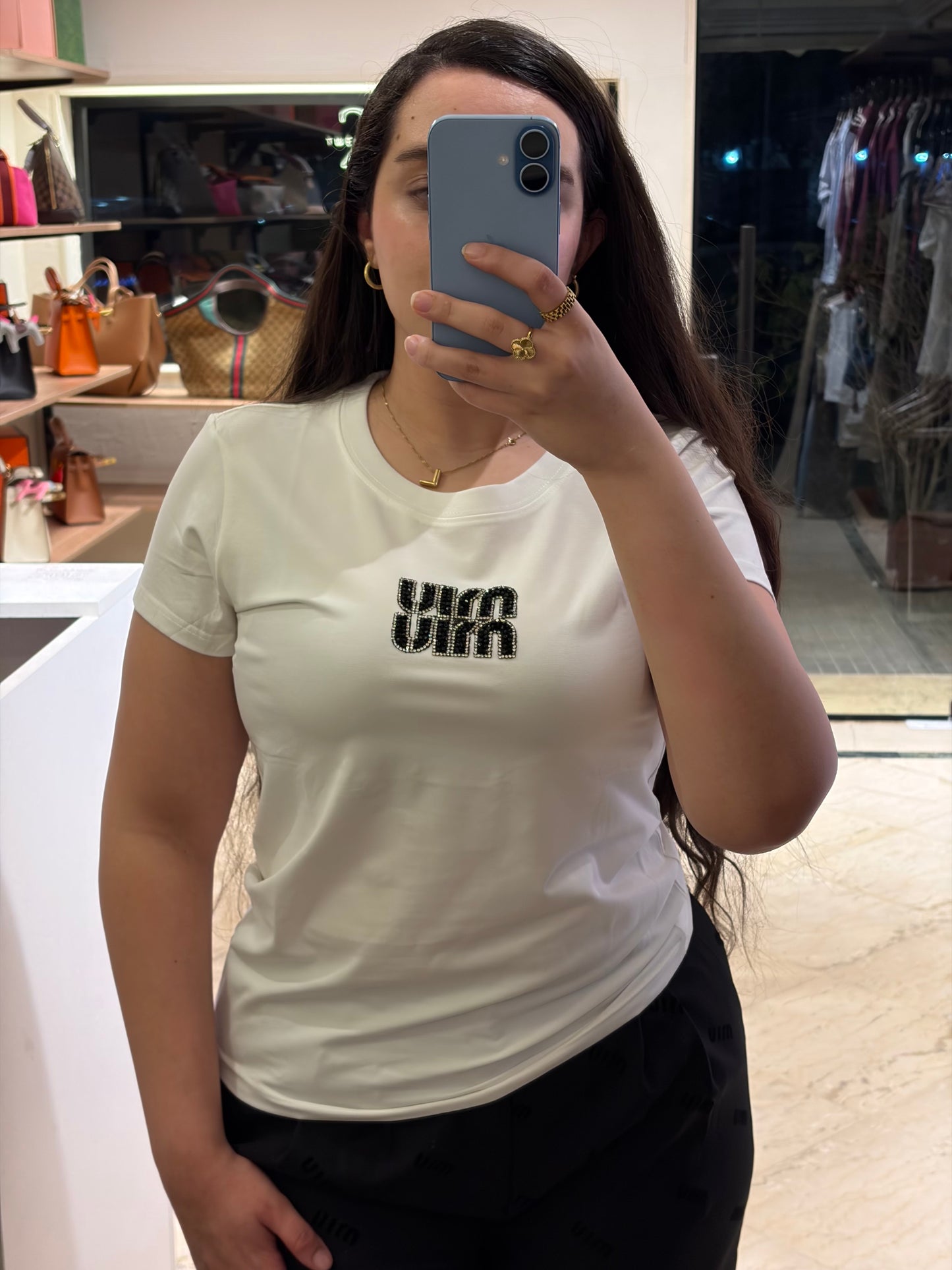 M I U M I U Half Sleeves T-shirt