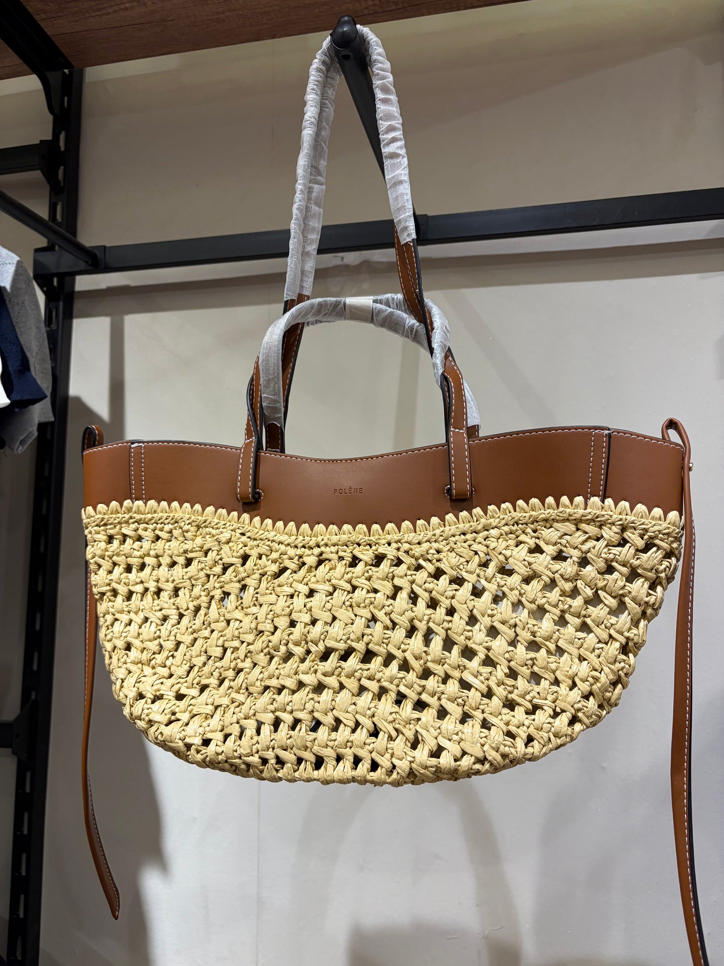 P O L È N E Cyme Raffia Small Tote Bag
