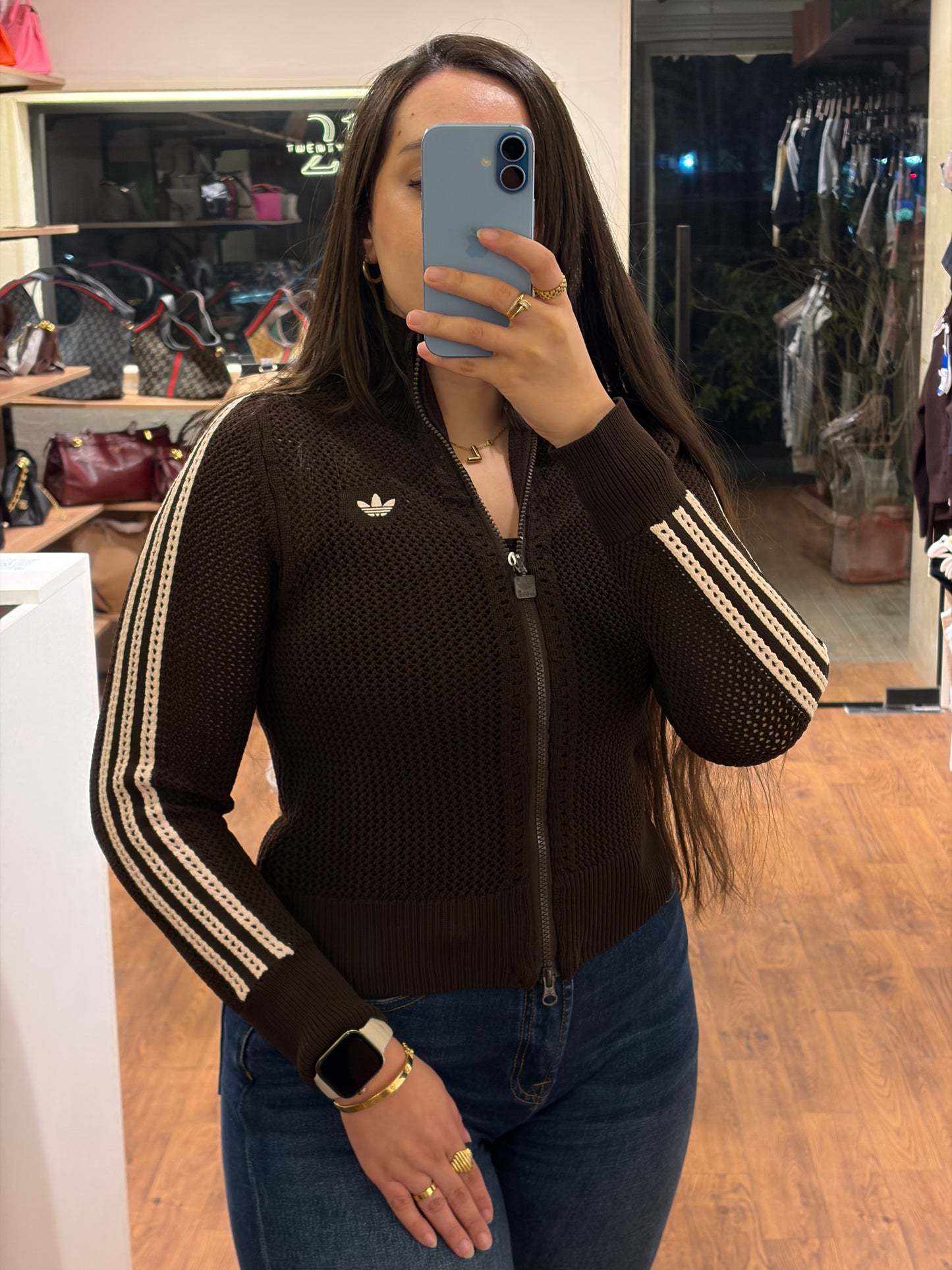 A D I D A S Knitted Crochet Firebird Track Top