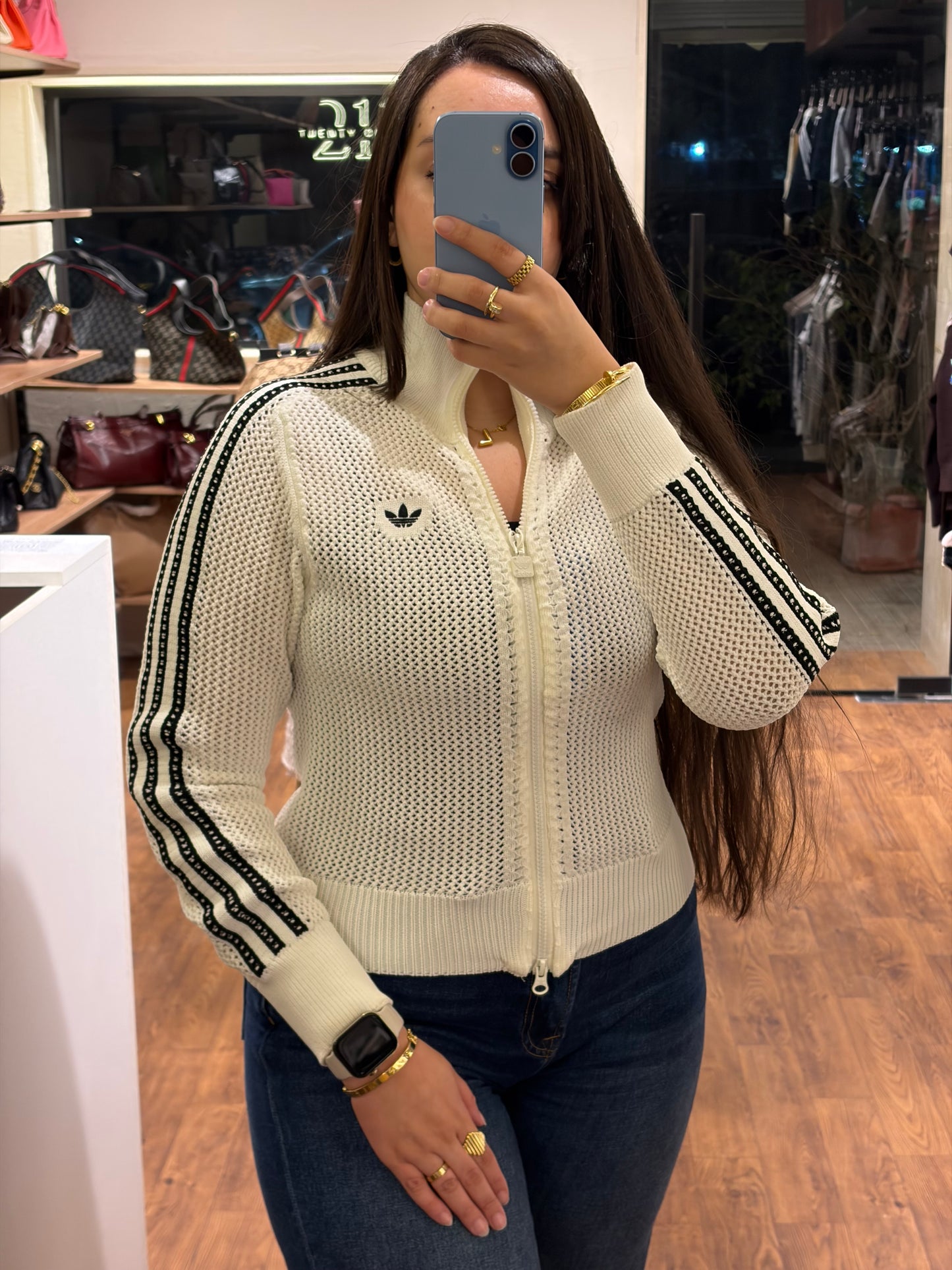 A D I D A S Knitted Crochet Firebird Track Top