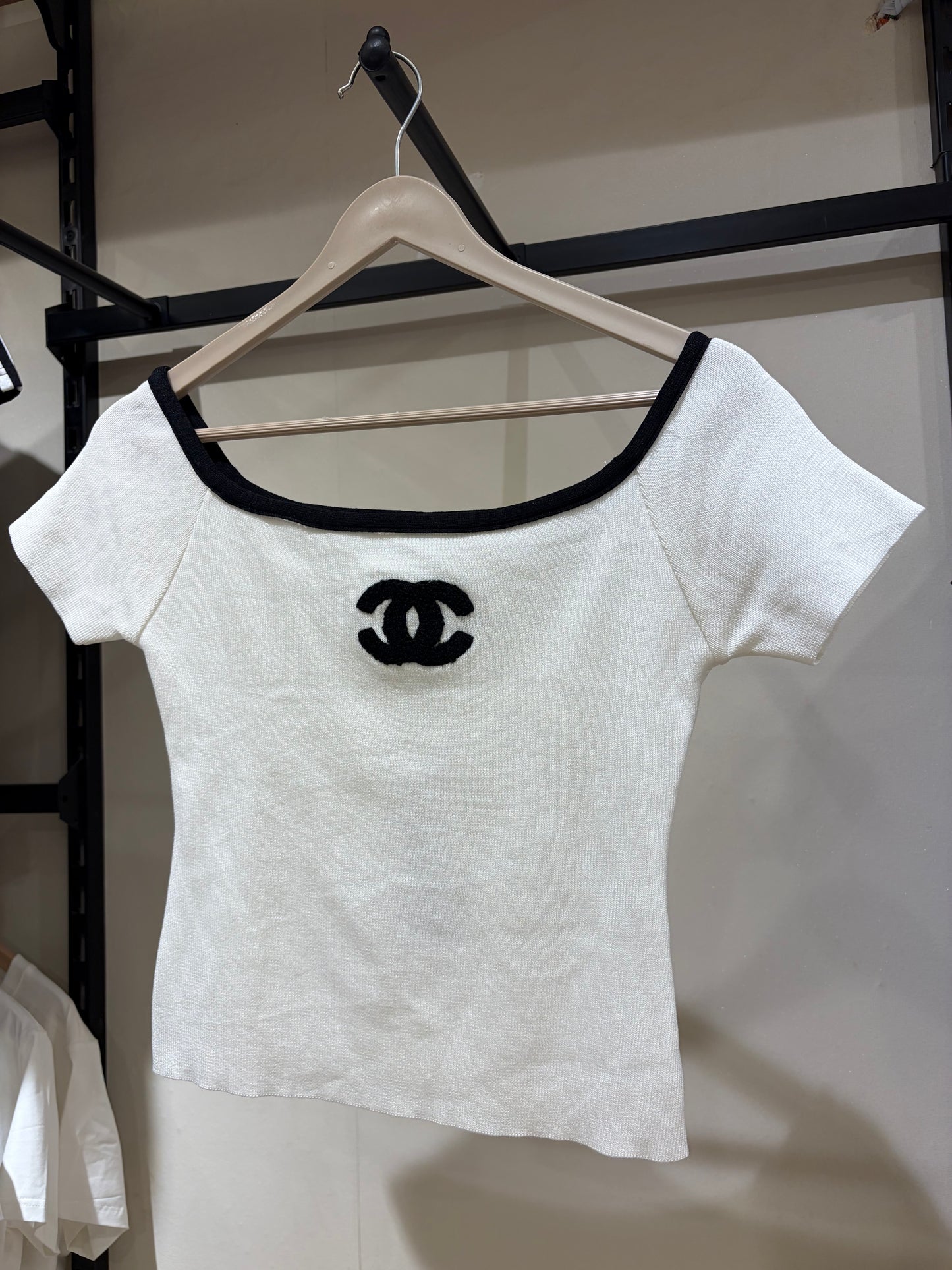 C H A N E L Square Neck Cropped Top