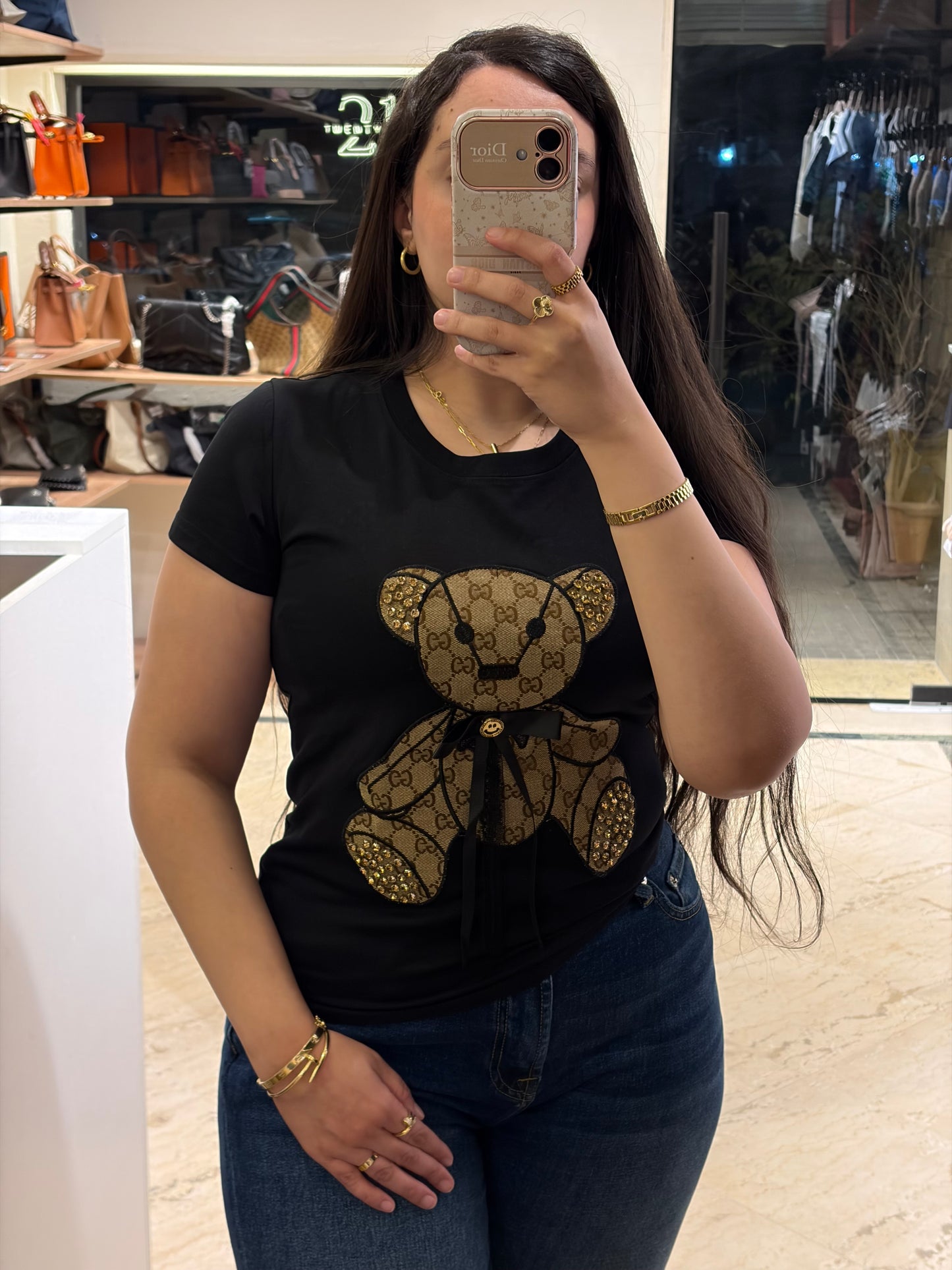 G U C C I Bear Half Sleeves T-Shirt