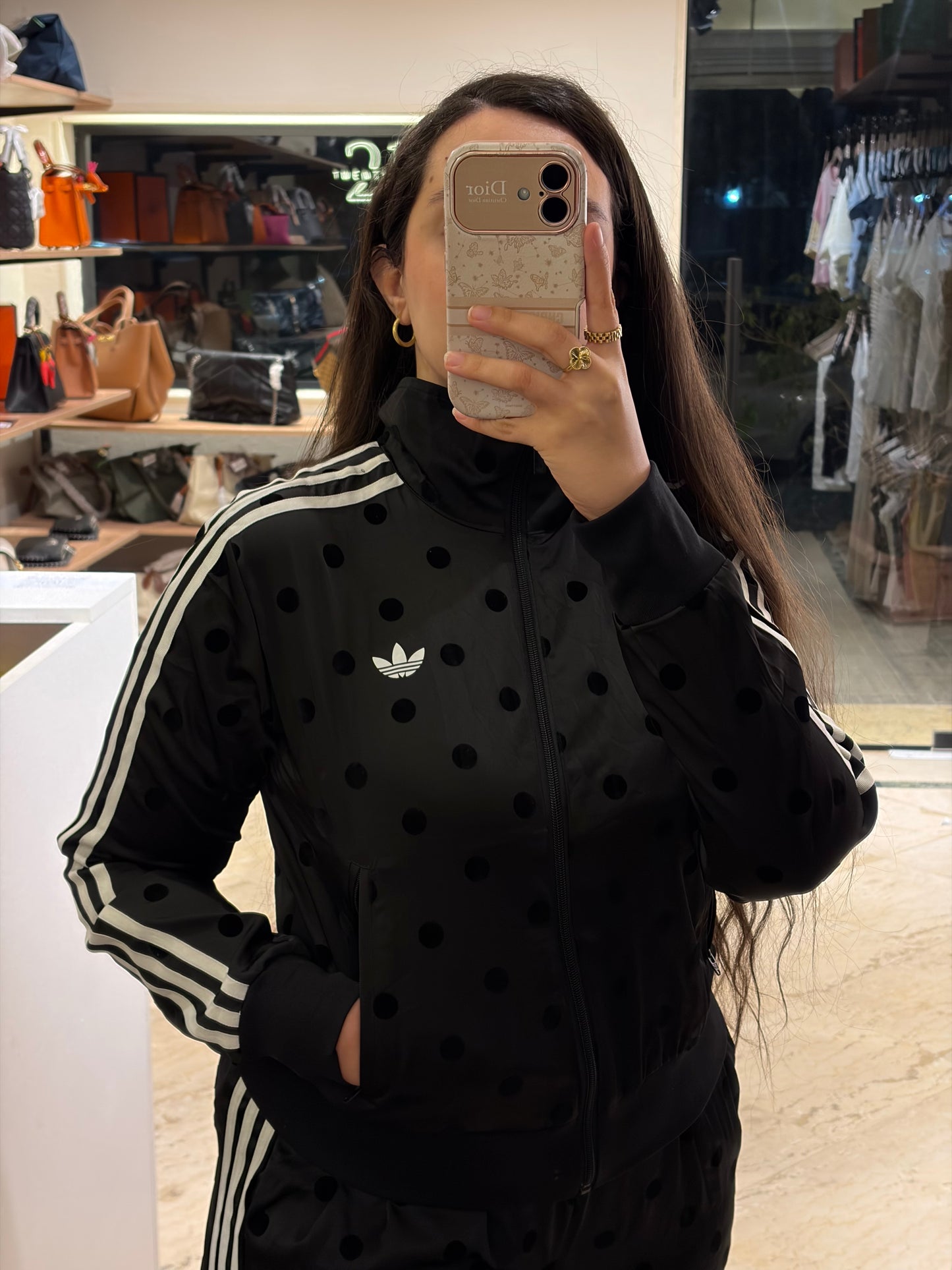 A D I D A S Satin Polka Dots Track Top