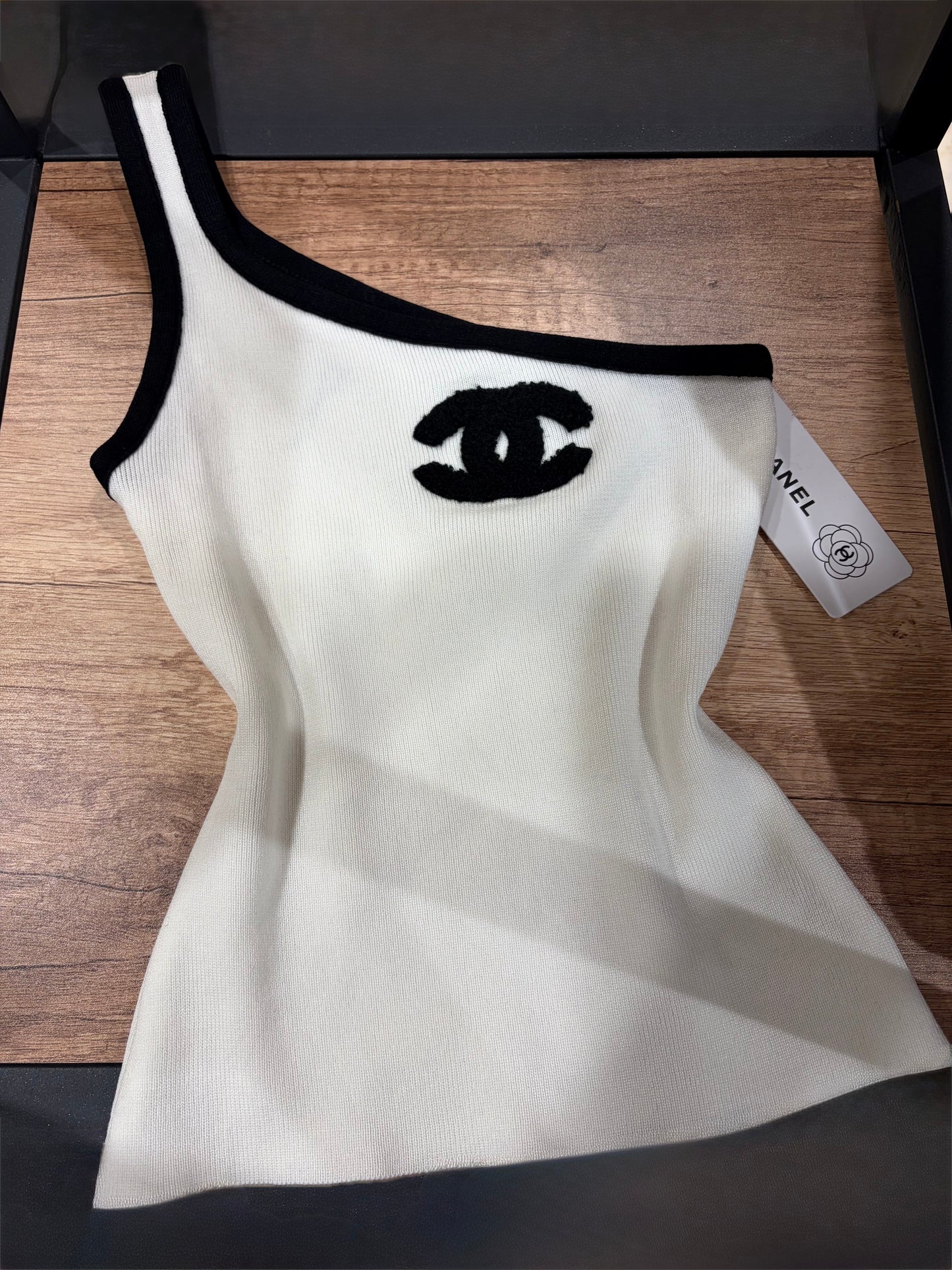 C H A N E L One Shoulder Cropped Top