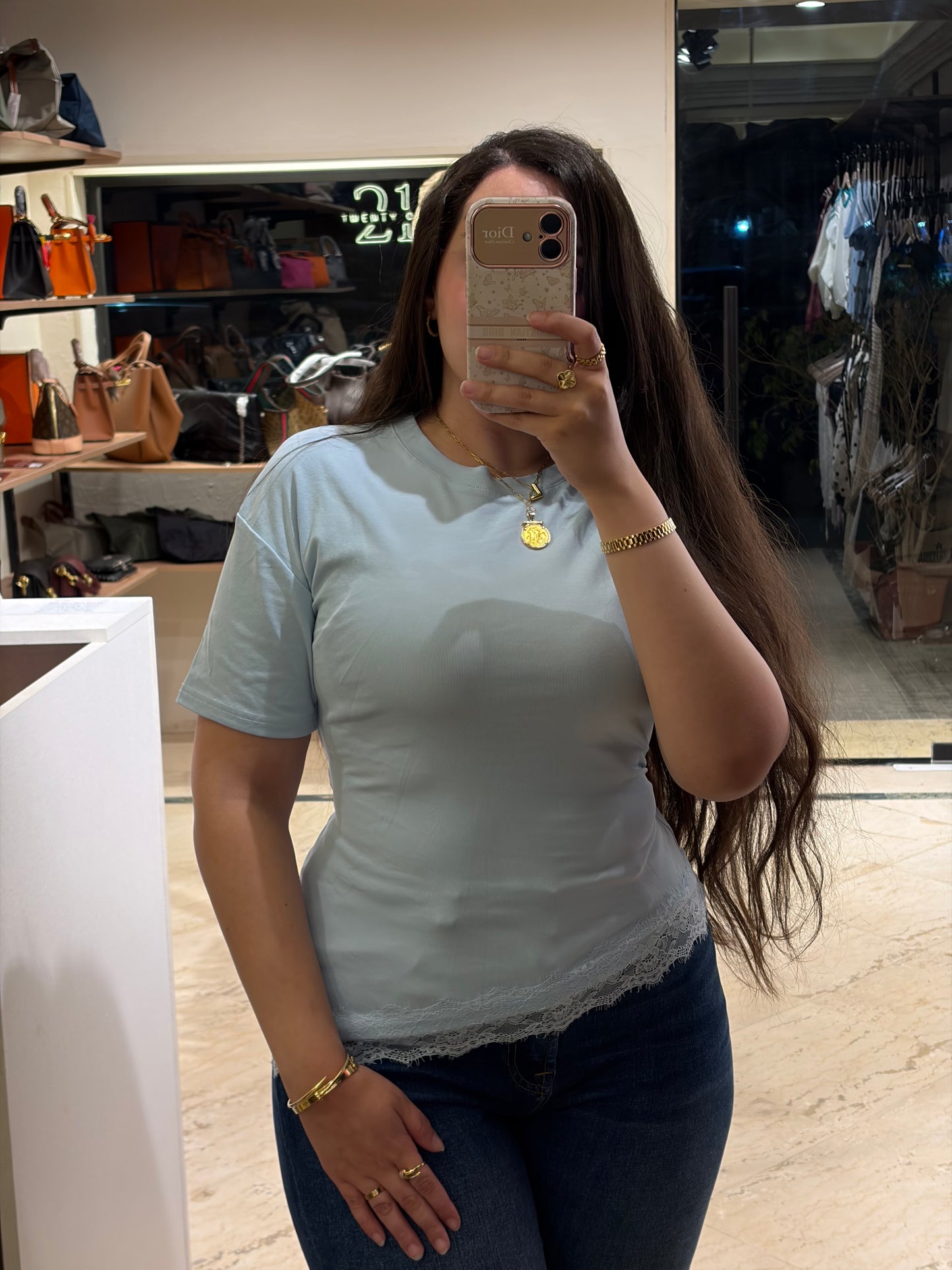 Lace Corset Back T-Shirt
