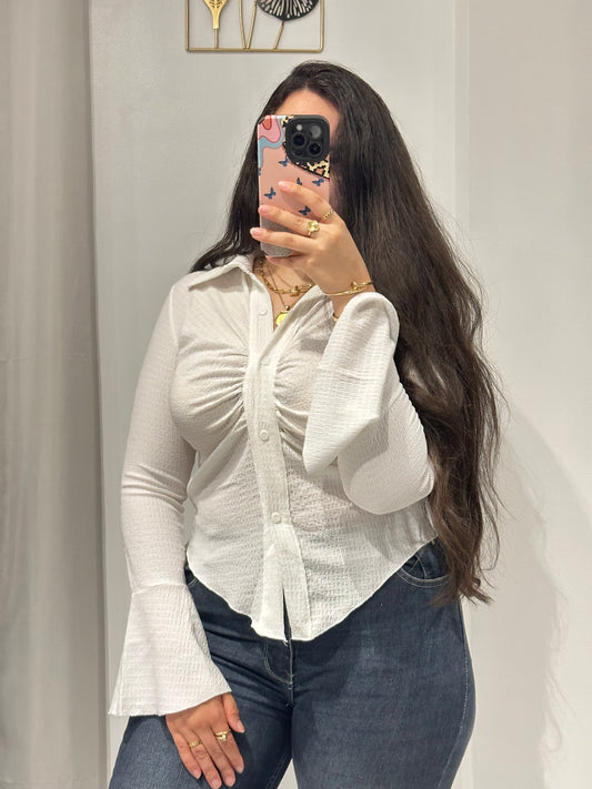 Ruched Button Top