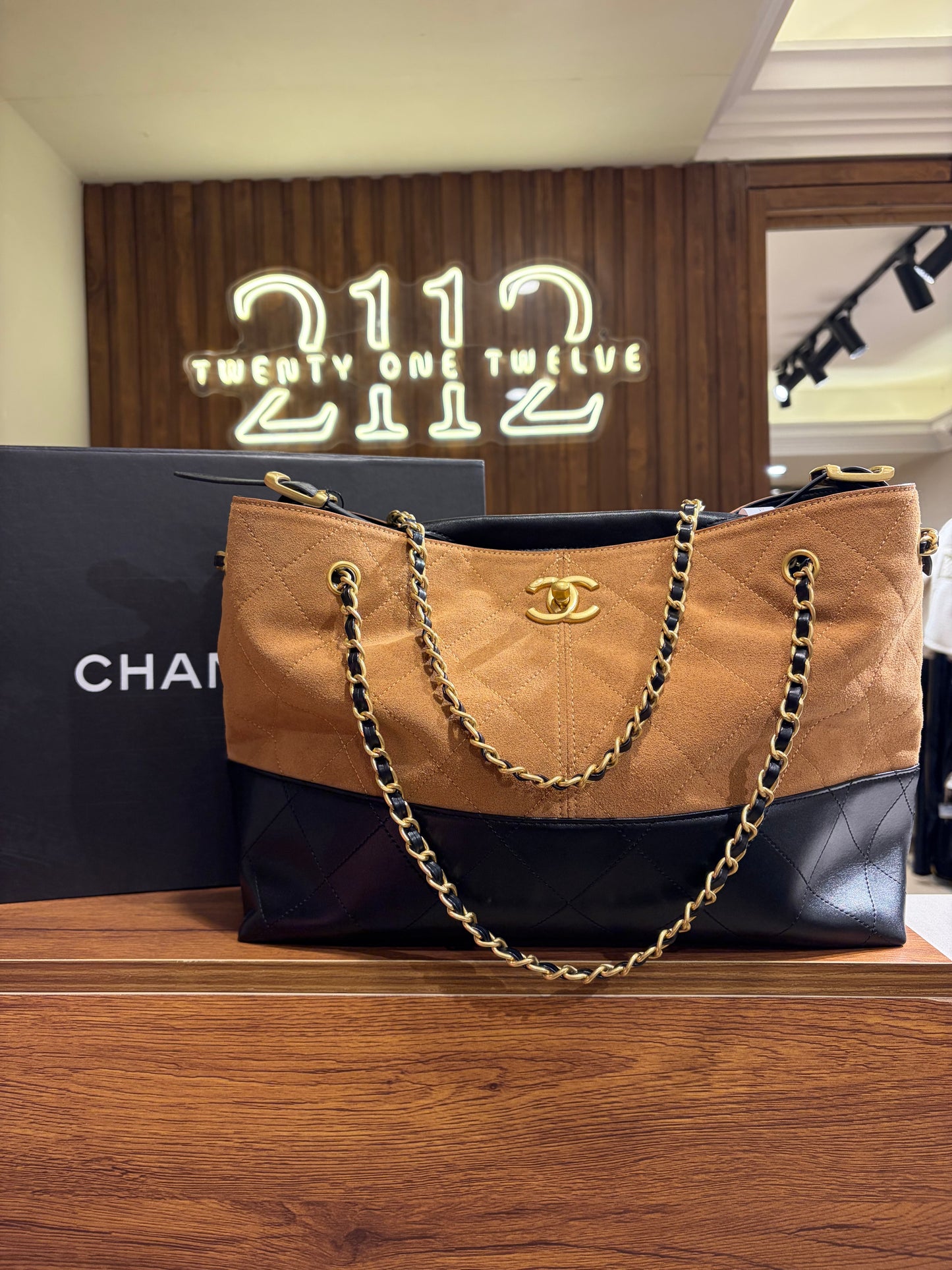 C H A N E L 25A Hobo Suede Handbag