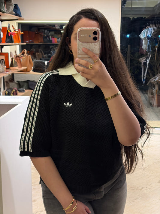 A D I D A S Knitted Crochet T-shirt
