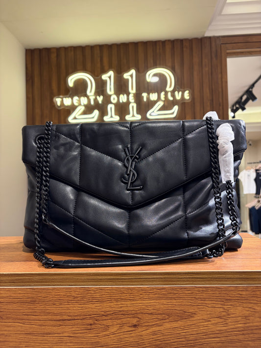Y S L Large Loulou Puffer Shoulder Bag Black Hardware 32