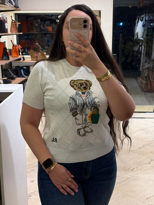 R A L P H Bear Half Sleeves Crewneck Knit T-shirt