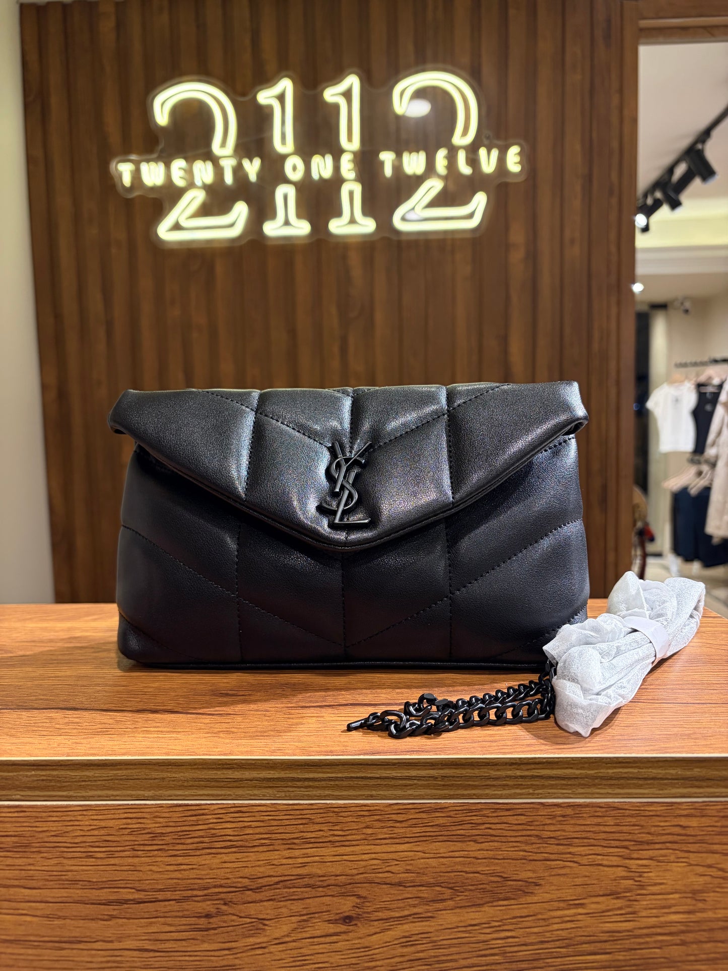 Y S L Small Loulou Puffer Shoulder Bag Black Hardware 21