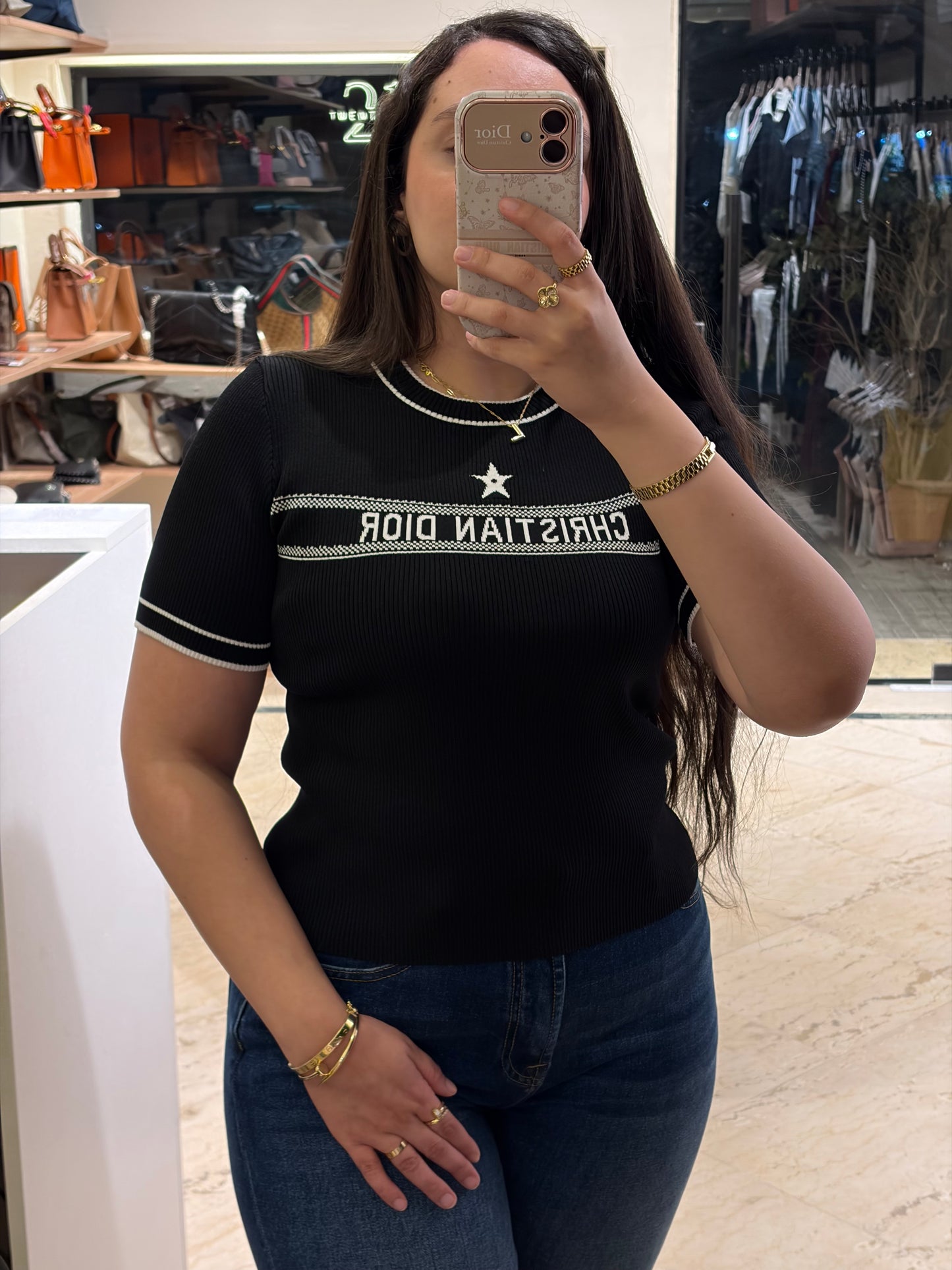 C H R I S T I A N D I O R Half Sleeves Top