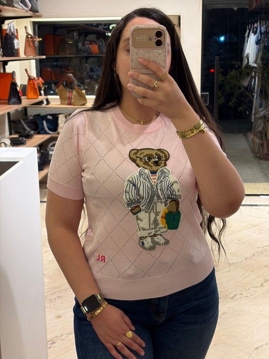 R A L P H Bear Half Sleeves Crewneck Knit T-shirt