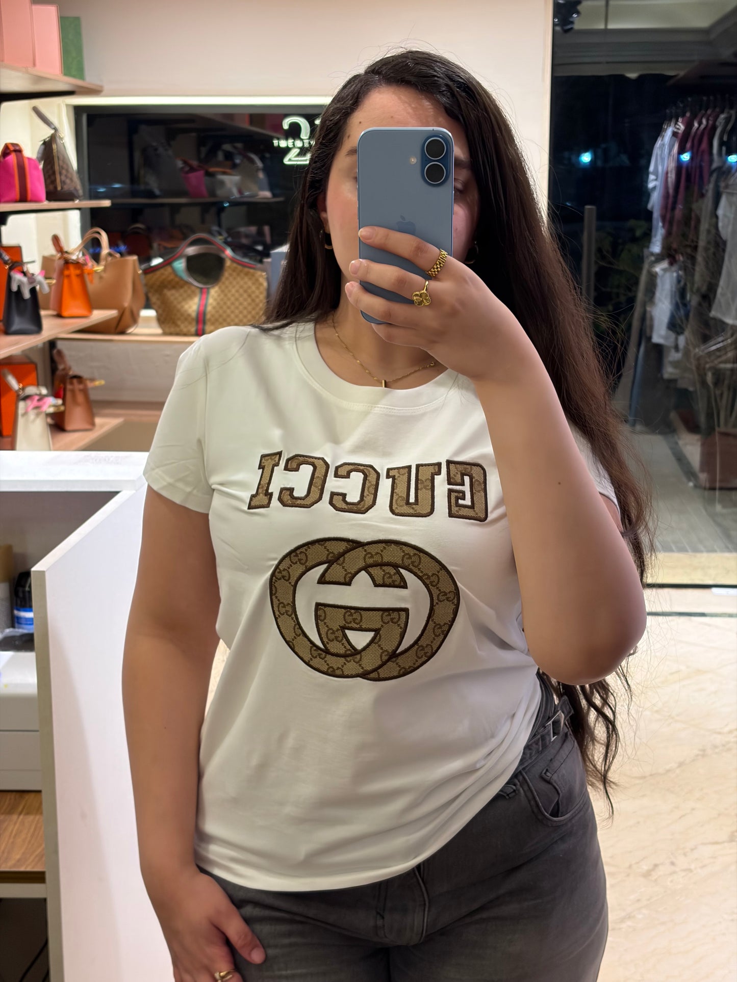 G U C C I Half Sleeves T-Shirt