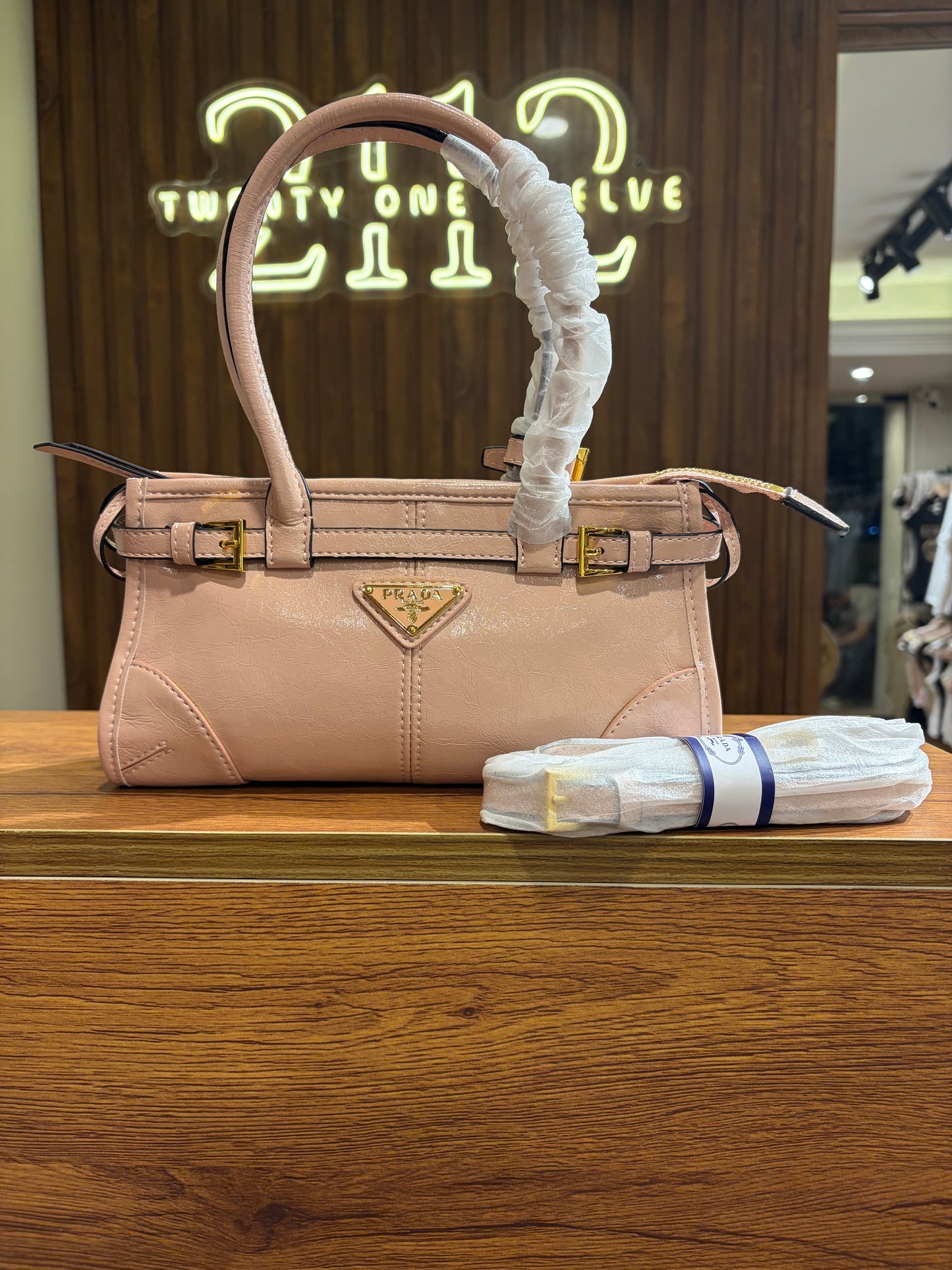 P R A D A Bonnie Mini Leather Handbag