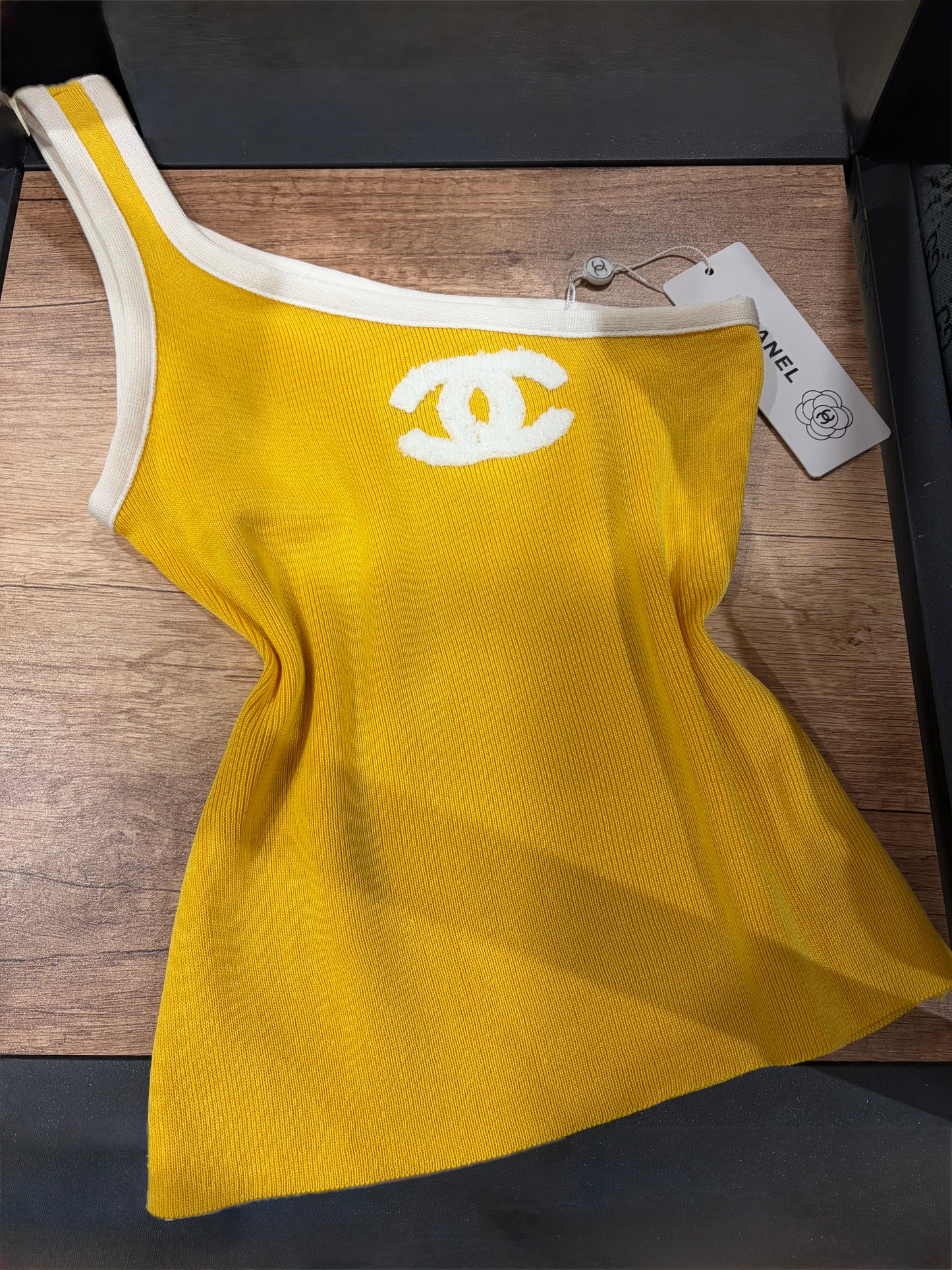 C H A N E L One Shoulder Cropped Top