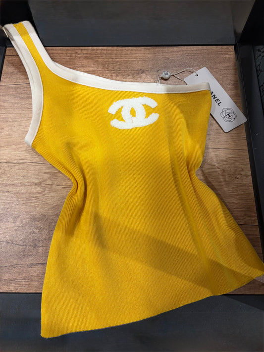 C H A N E L One Shoulder Cropped Top