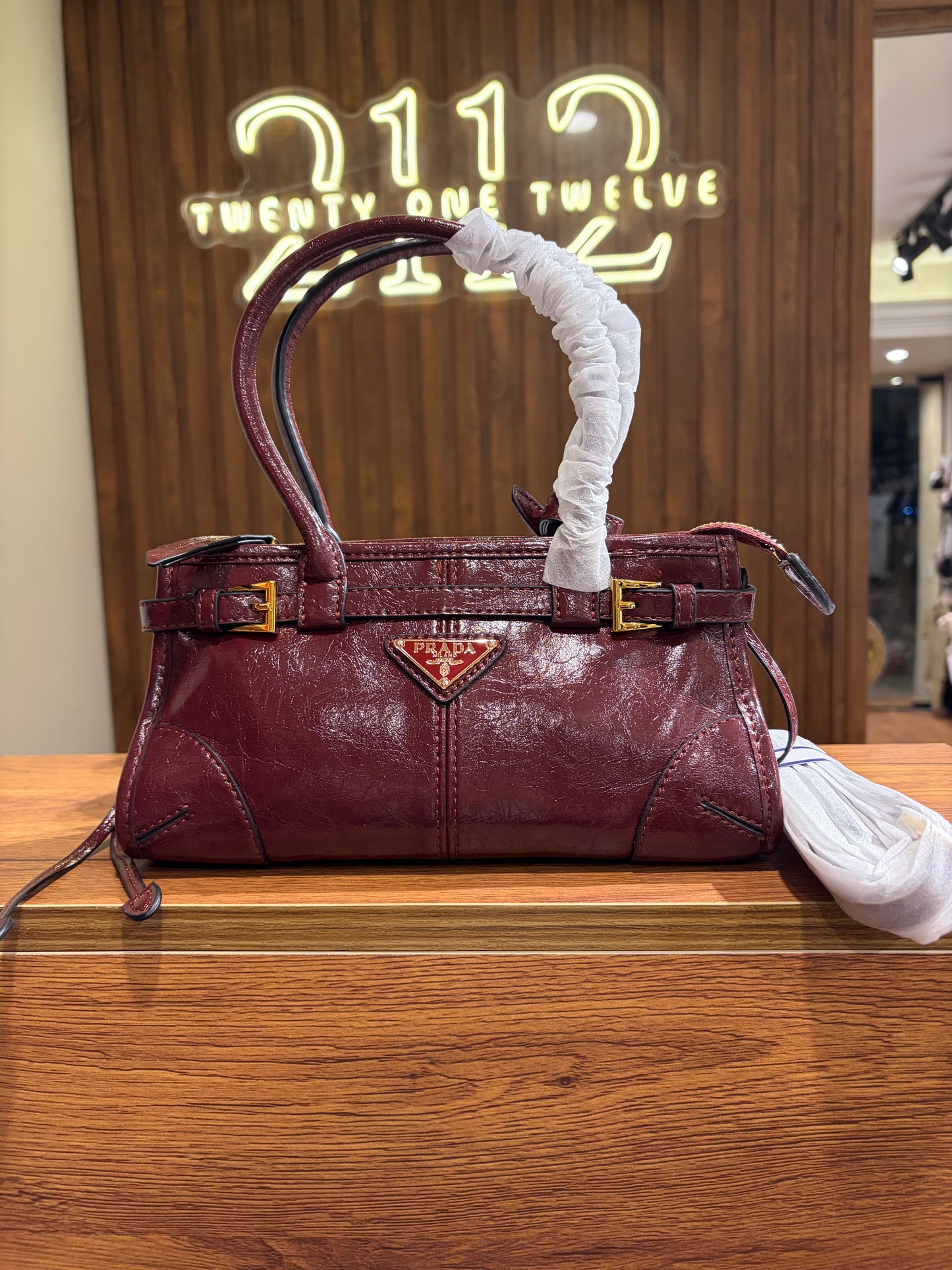 P R A D A Bonnie Mini Leather Handbag