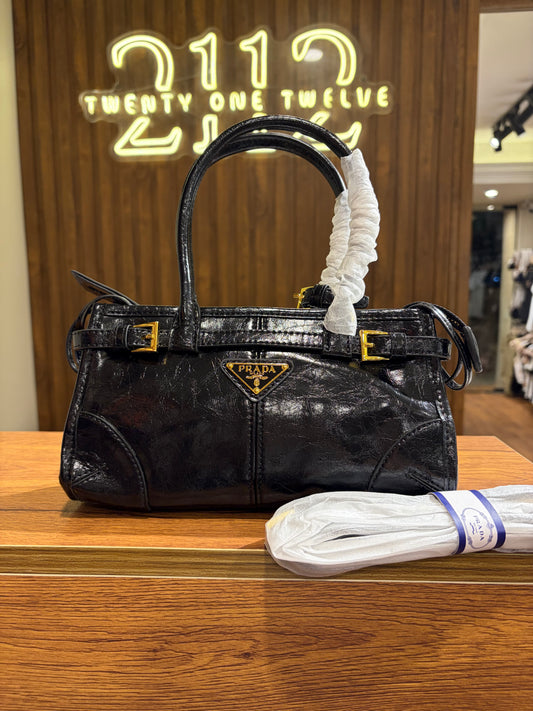 P R A D A Bonnie Mini Leather Handbag