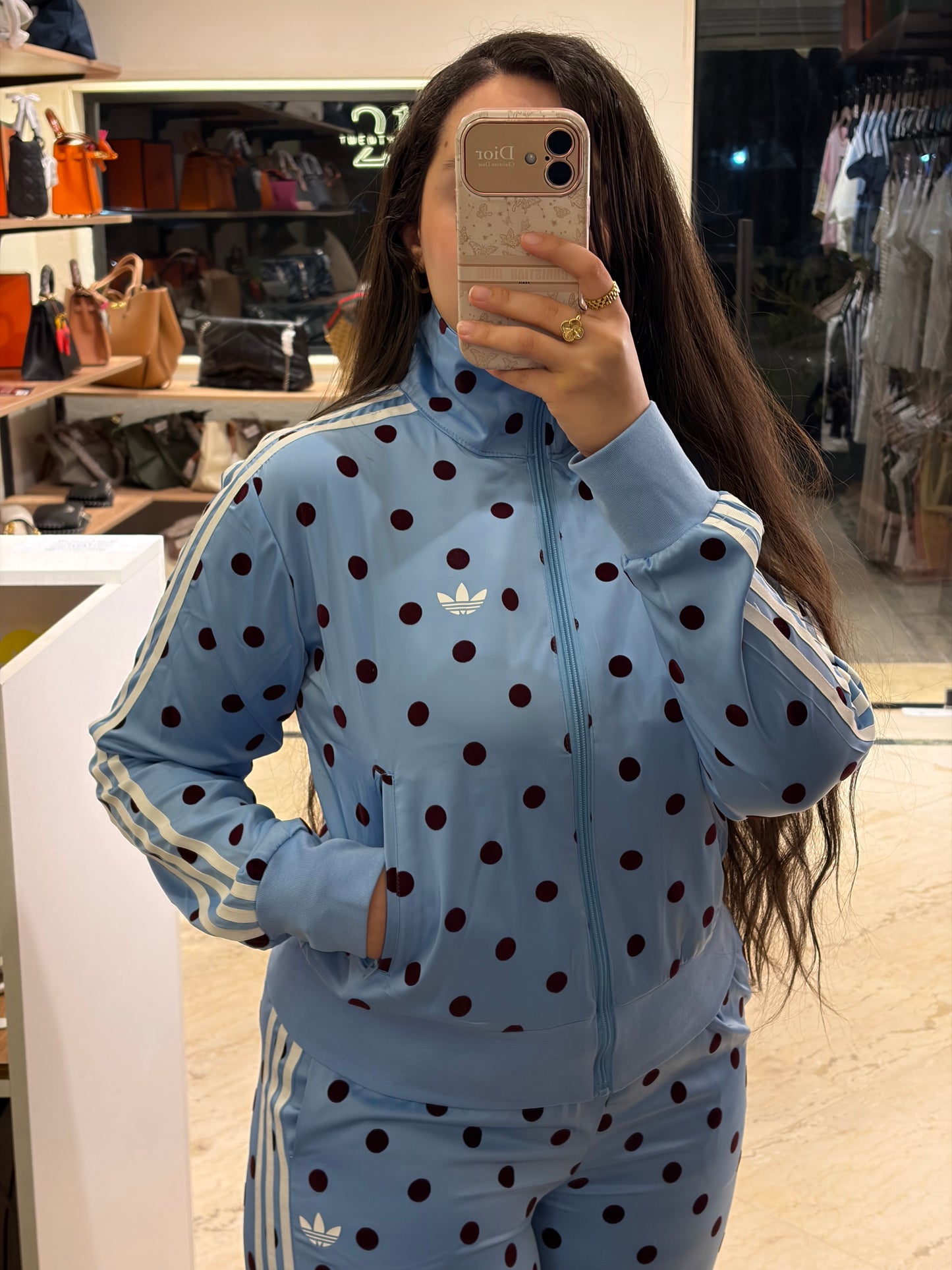 A D I D A S Satin Polka Dots Track Top