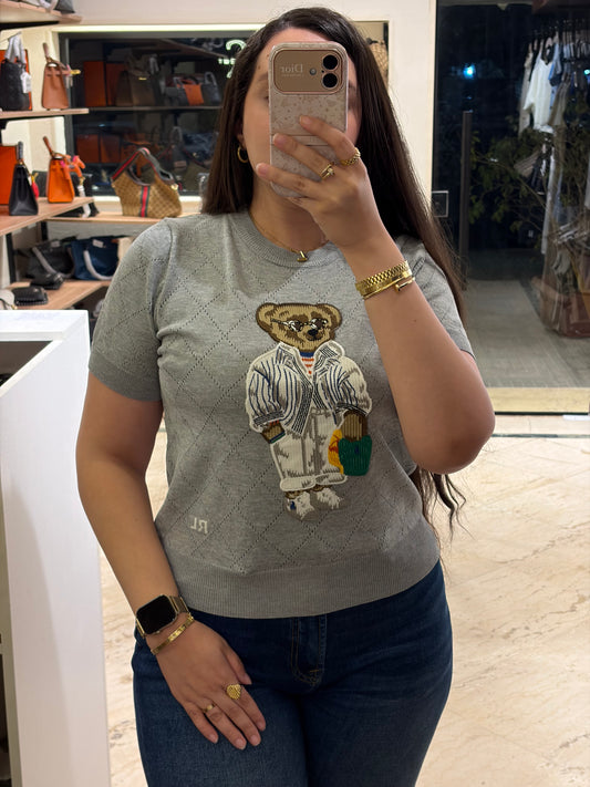 R A L P H Bear Half Sleeves Crewneck Knit T-shirt