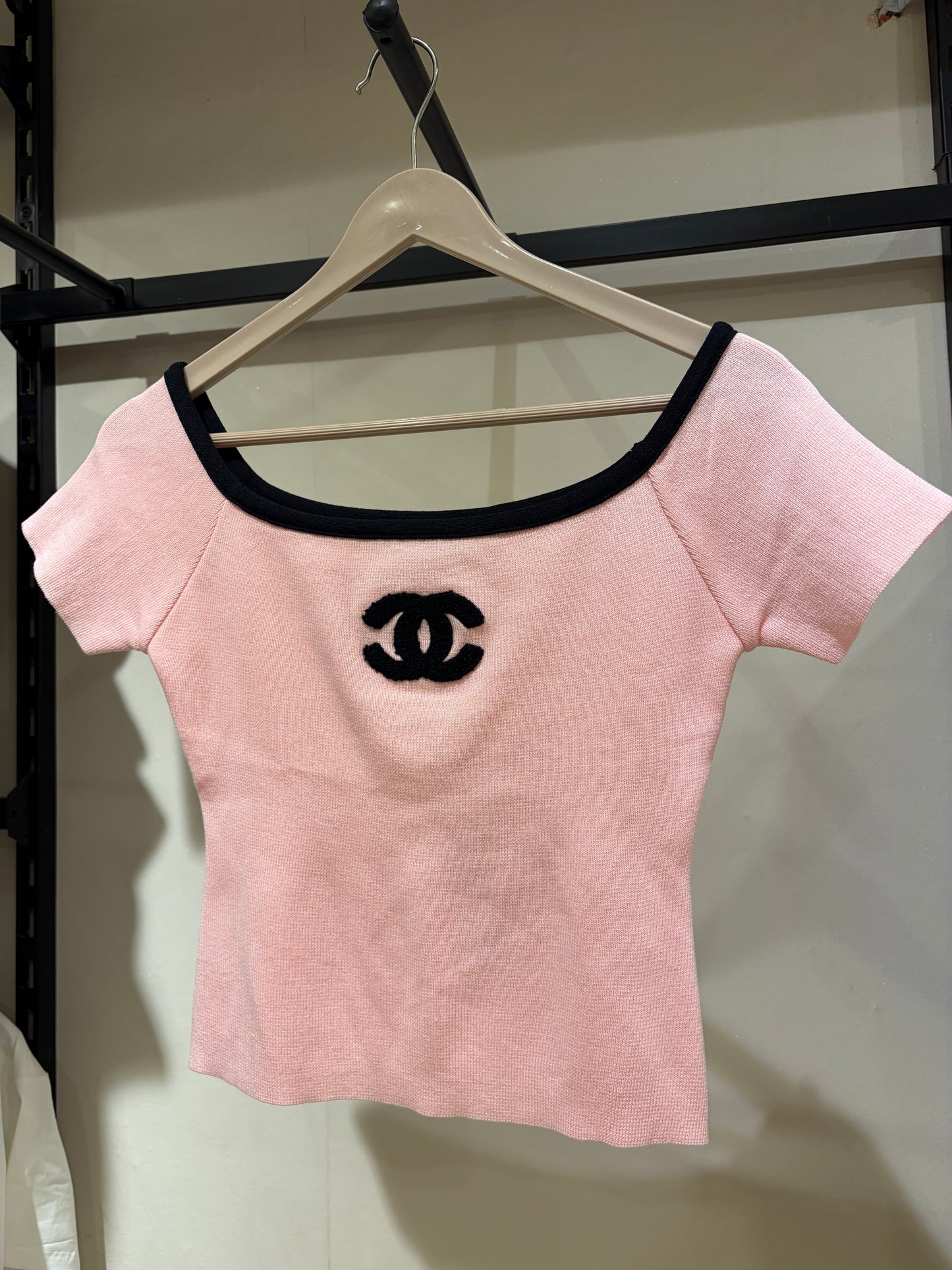 C H A N E L Square Neck Cropped Top