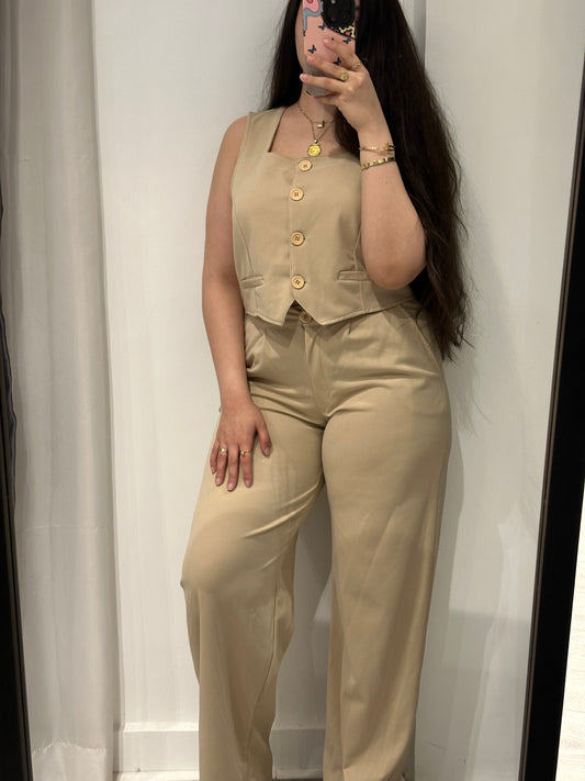 Squared Vest & Pants Set