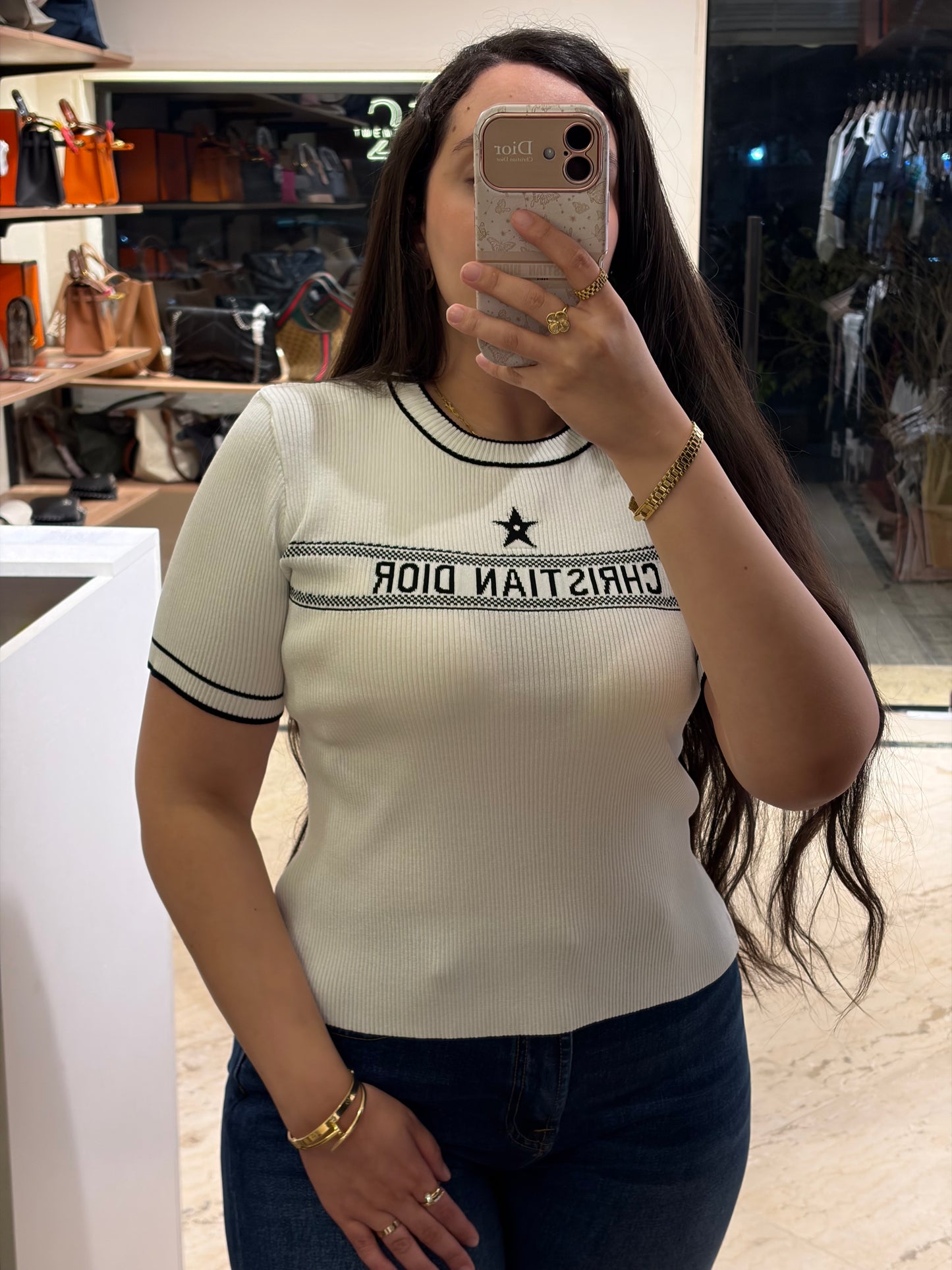 C H R I S T I A N D I O R Half Sleeves Top