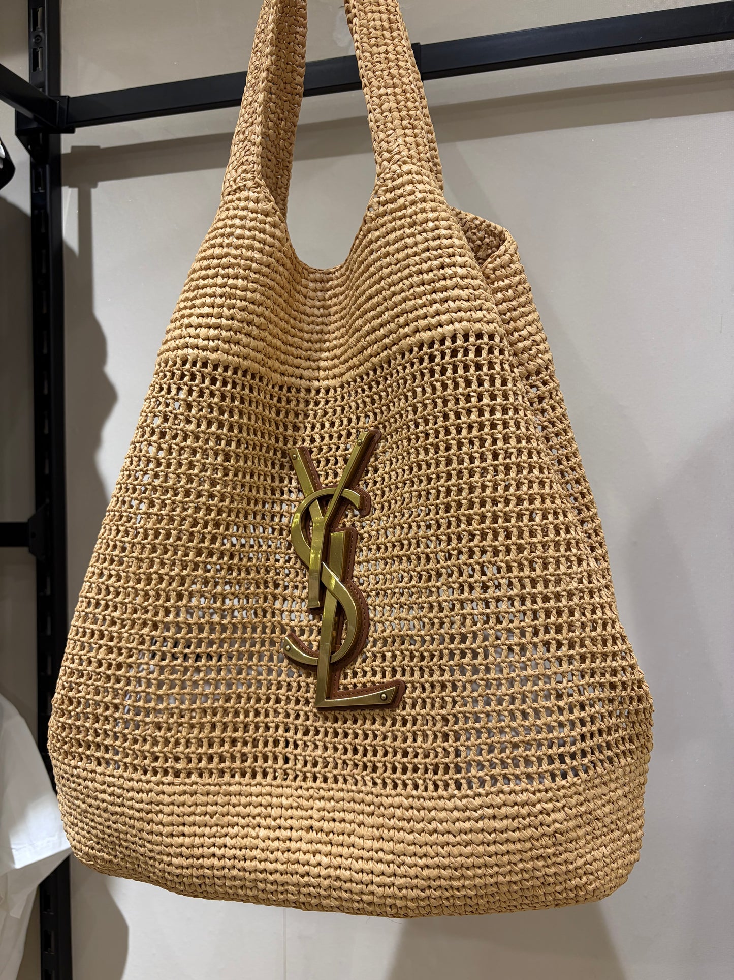 Y S L ICARE IN RAFFIA