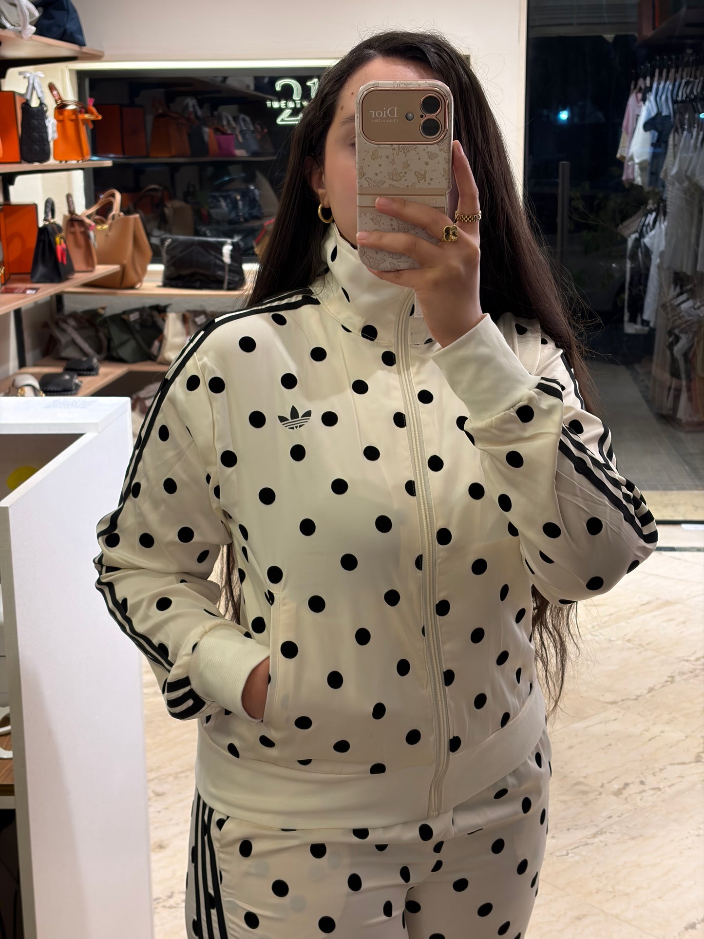 A D I D A S Satin Polka Dots Track Top