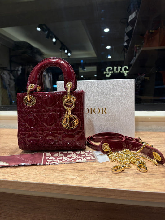 Lady D I O R Bag Cherry Red 17