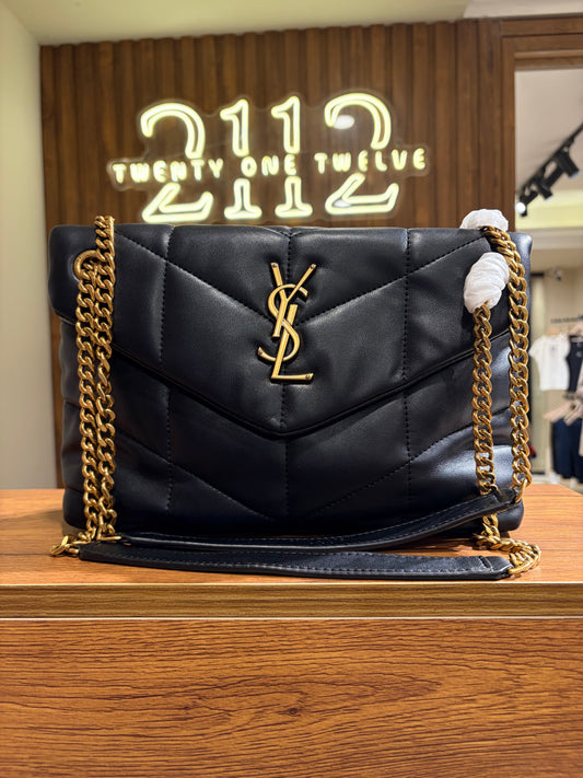 Y S L Medium Loulou Puffer Shoulder Bag Gold Hardware 27