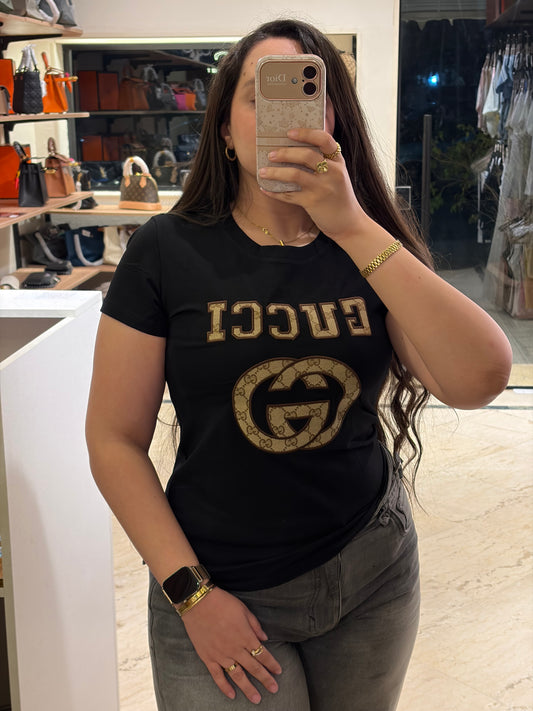 G U C C I Half Sleeves T-Shirt
