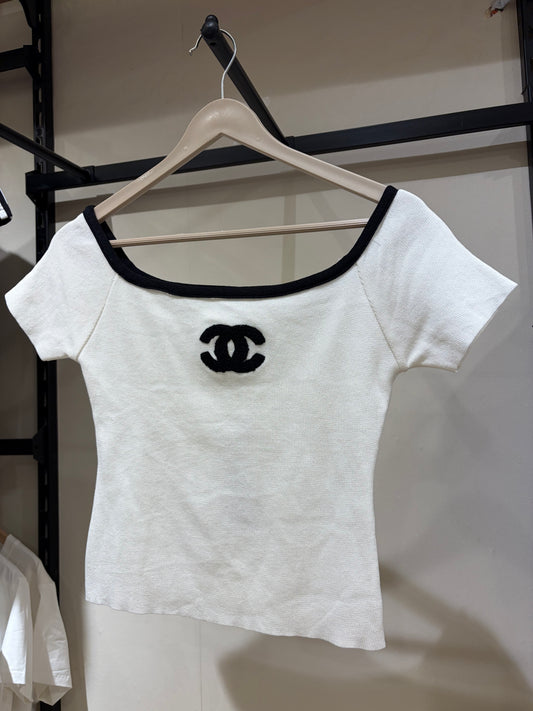 C H A N E L Square Neck Cropped Top