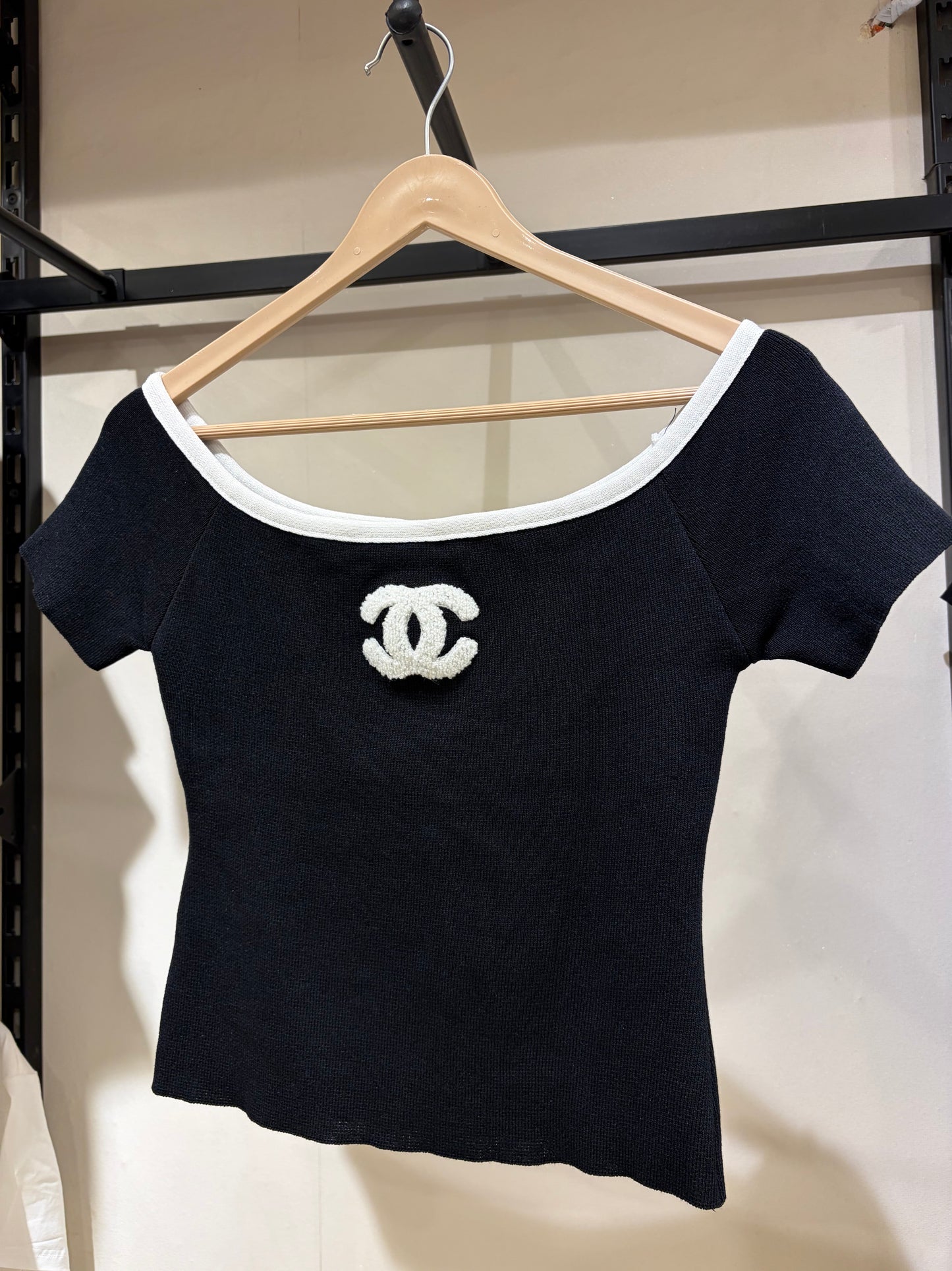 C H A N E L Square Neck Cropped Top