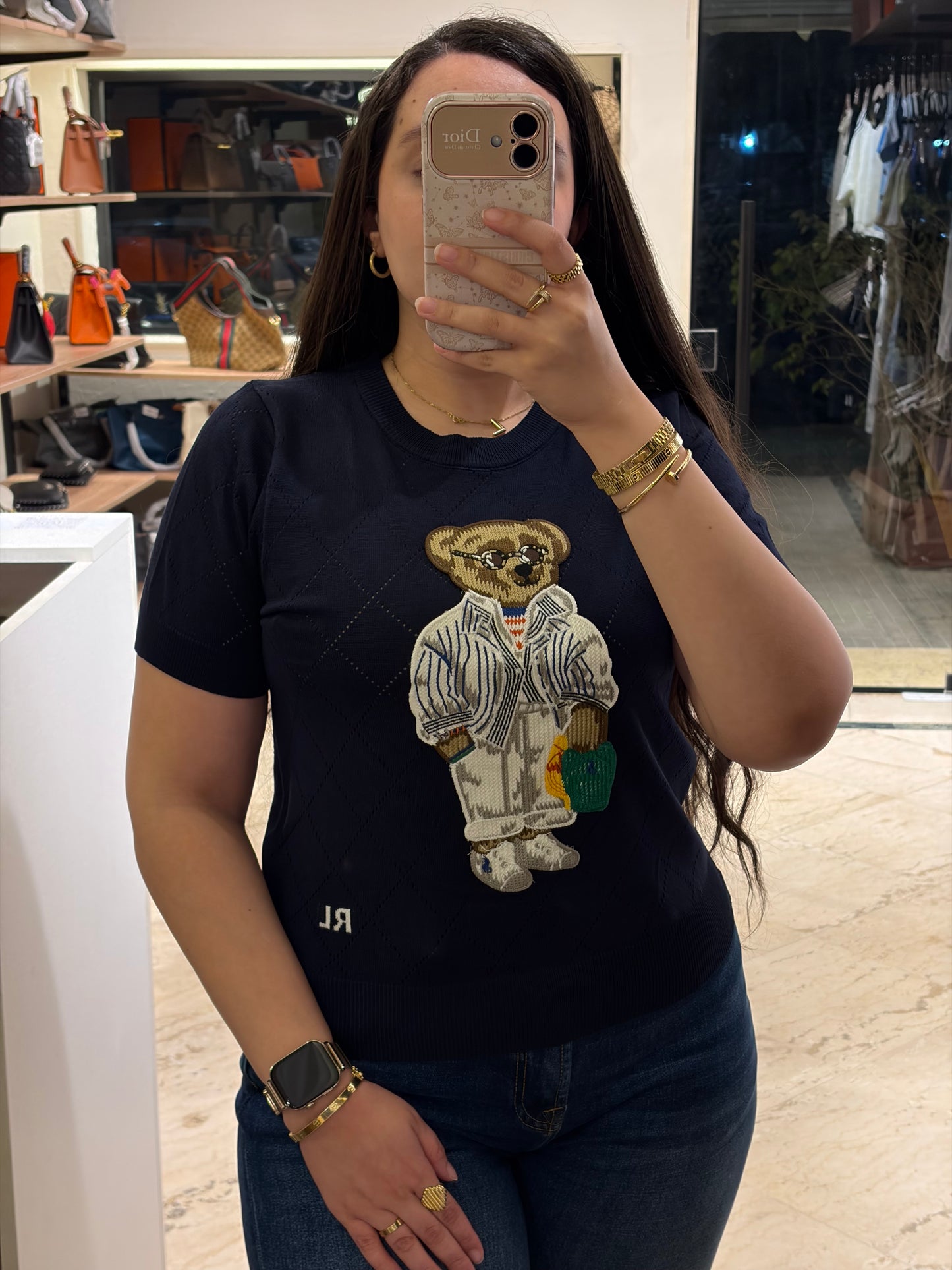 R A L P H Bear Half Sleeves Crewneck Knit T-shirt