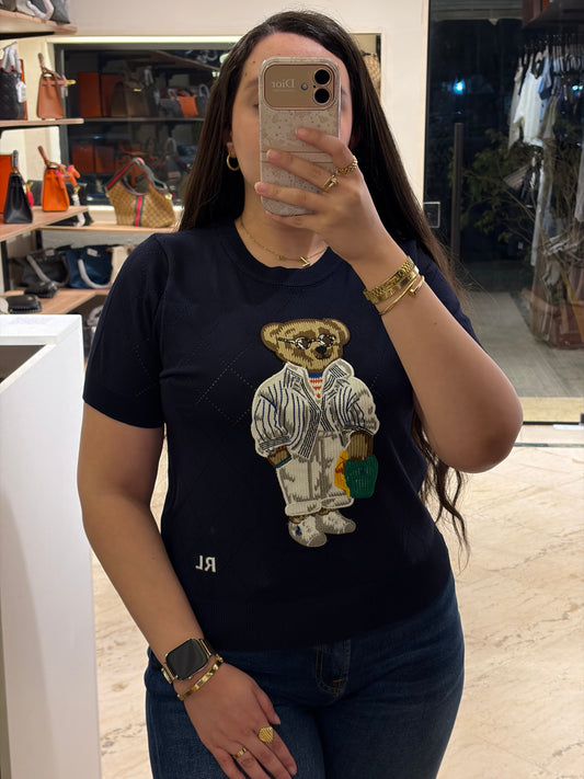 R A L P H Bear Half Sleeves Crewneck Knit T-shirt