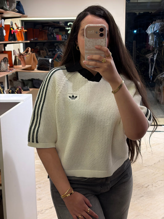 A D I D A S Knitted Crochet T-shirt