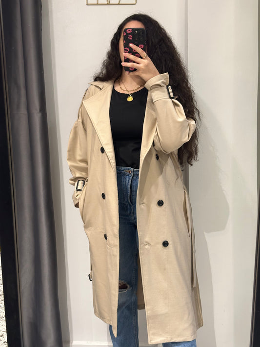 Beige trench coat