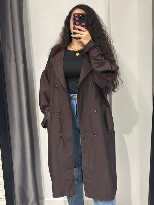 Dark brown trench coat